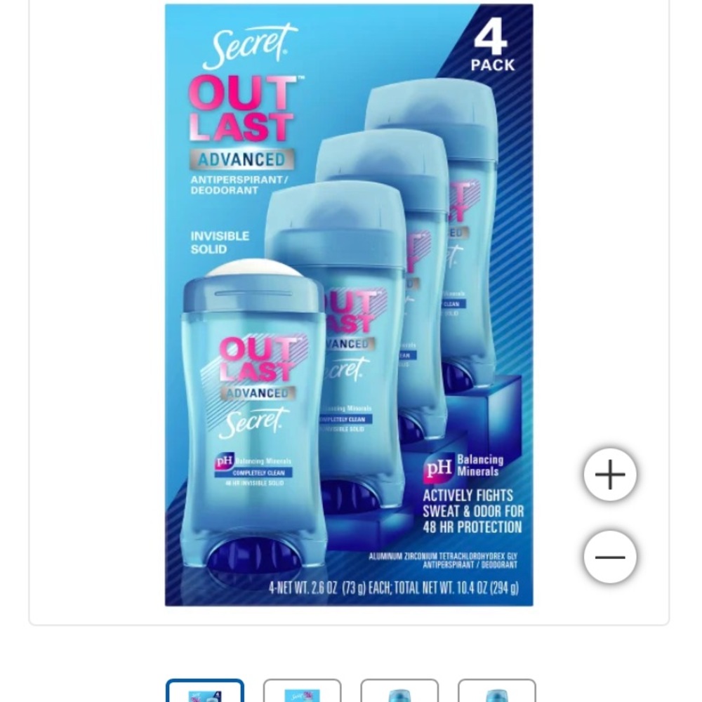 Secret Outlast Advanced Antiperspirant Deodorant 4-Pack